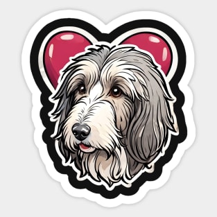 Cute Bearded Collie Love Sticker